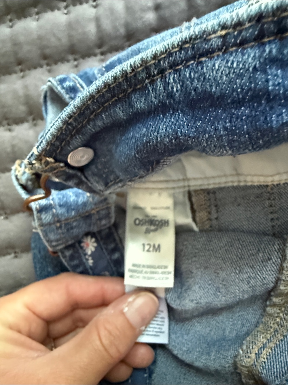 OshKosh B'gosh Light Blue Baby Denim Overalls - Picture 2 of 3